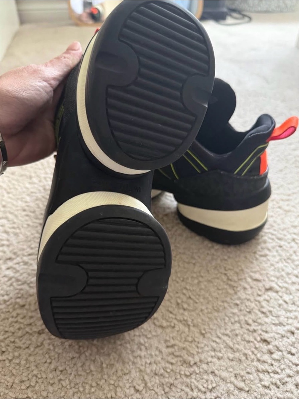 Michael Kors Black Sneakers with Neon Yellow and Pink Accents - Picture 3 of 3